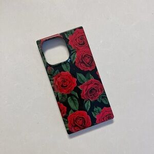 FLAUNT Rose Print Square Case for iPhone 13 Pro